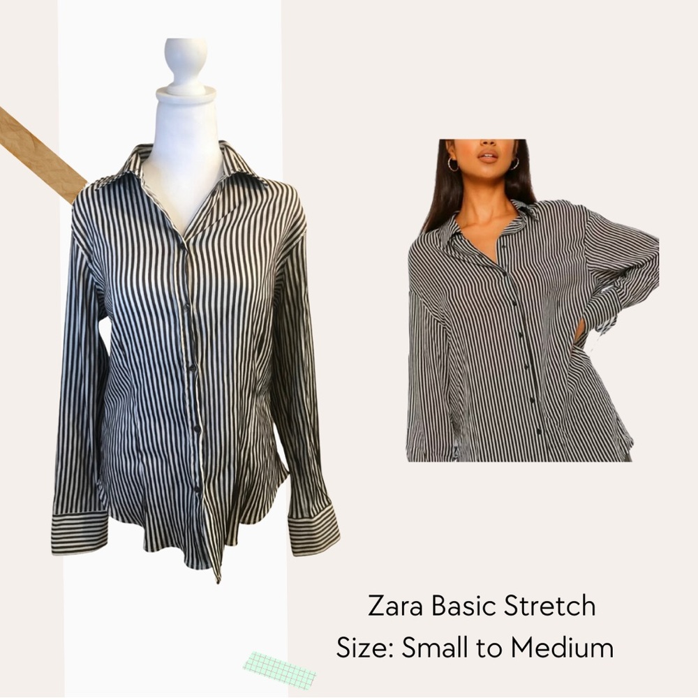 Zara Stretch brown stripes Polo
